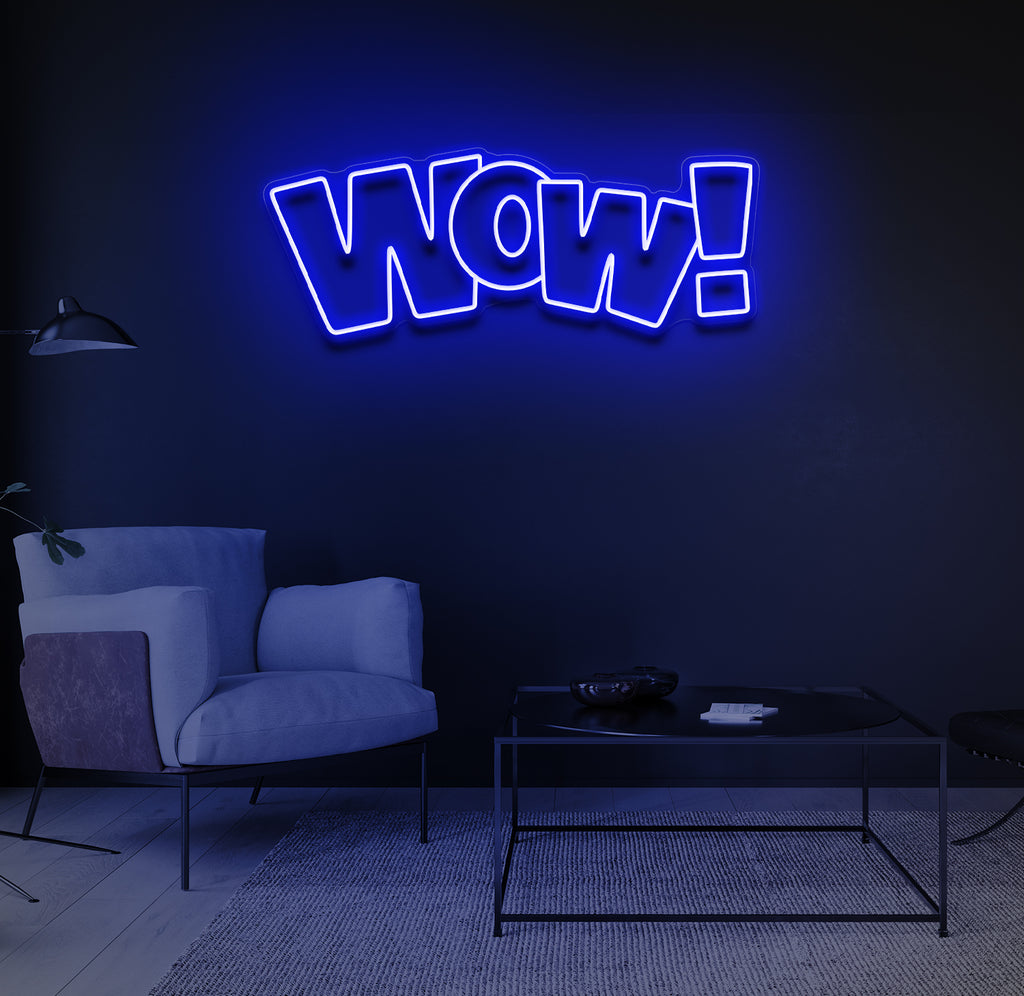 "WOW!" LED neonskilt