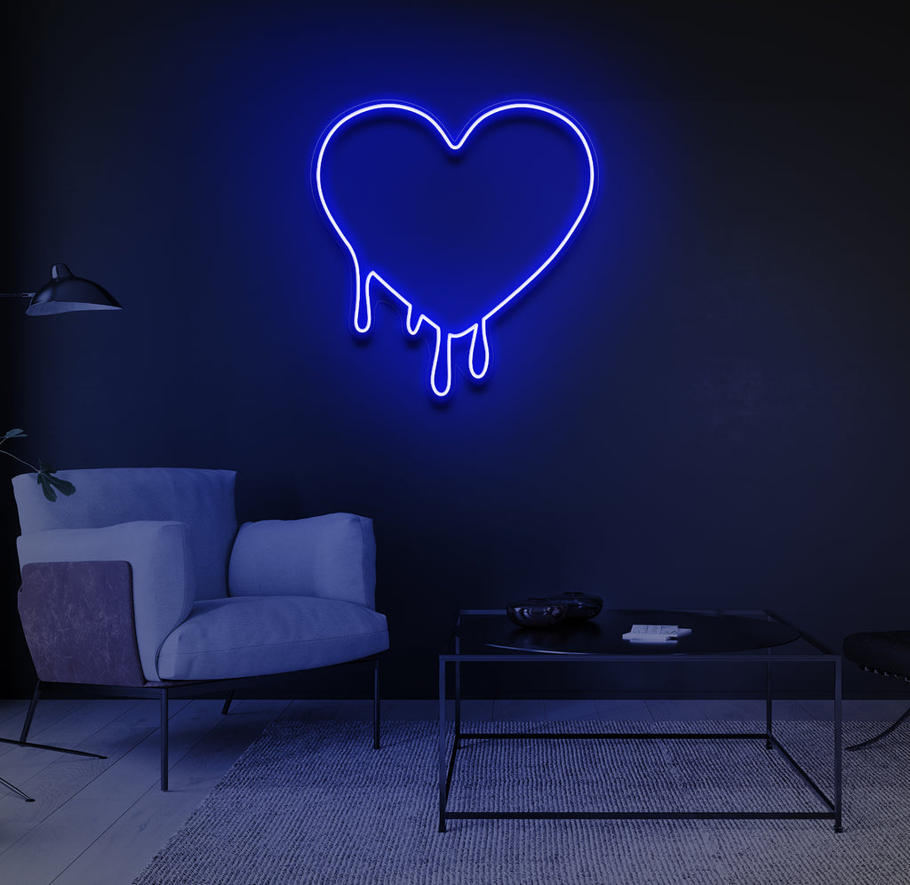 "Drippy Hjerte" LED neonskilt