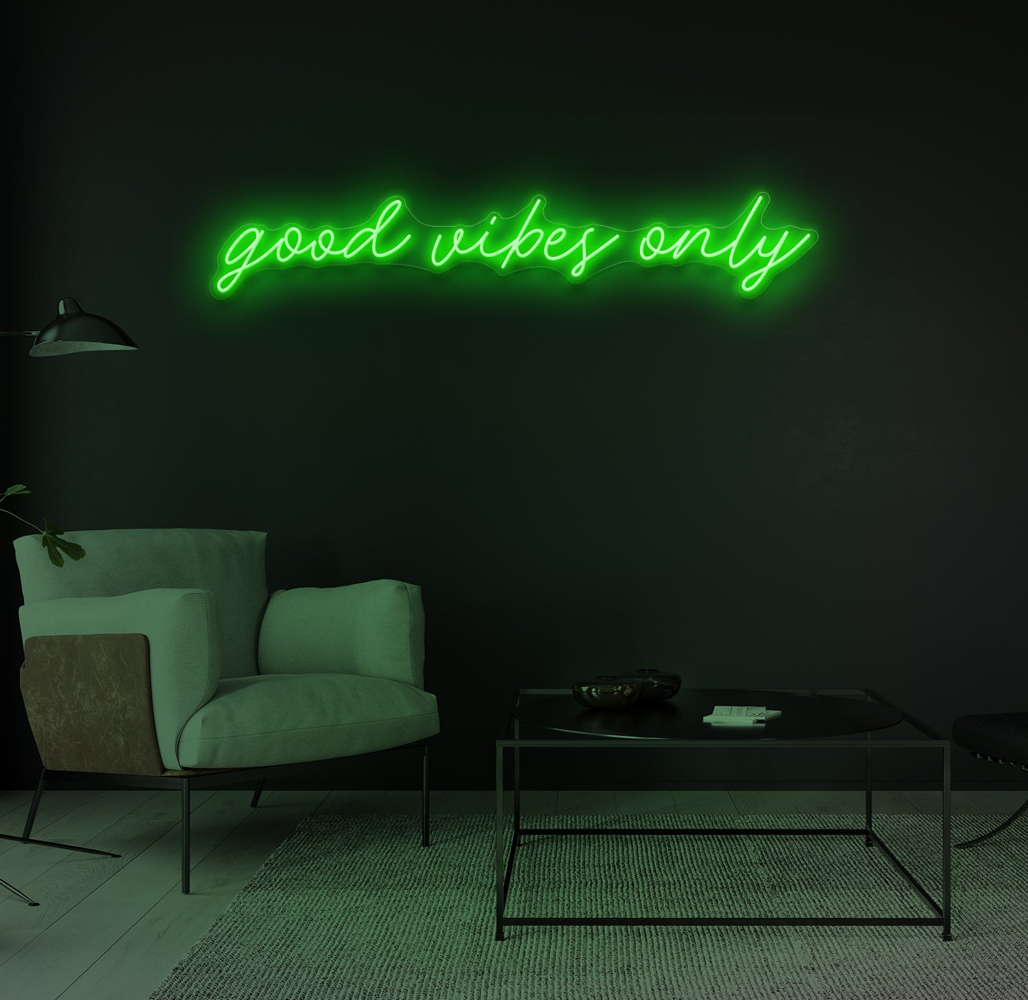 "good vibes only" LED neonskilt