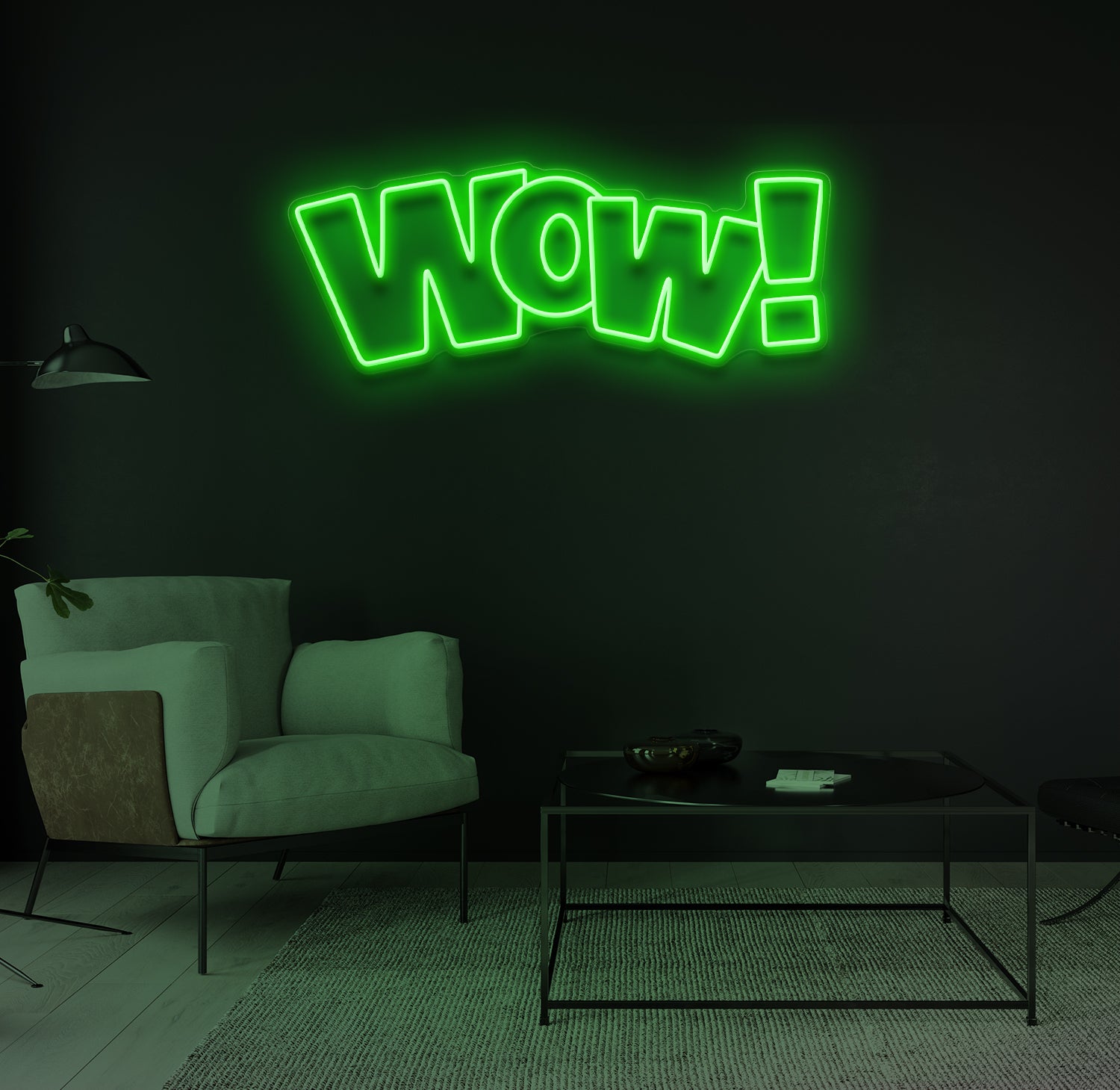 "WOW!" LED neonskilt