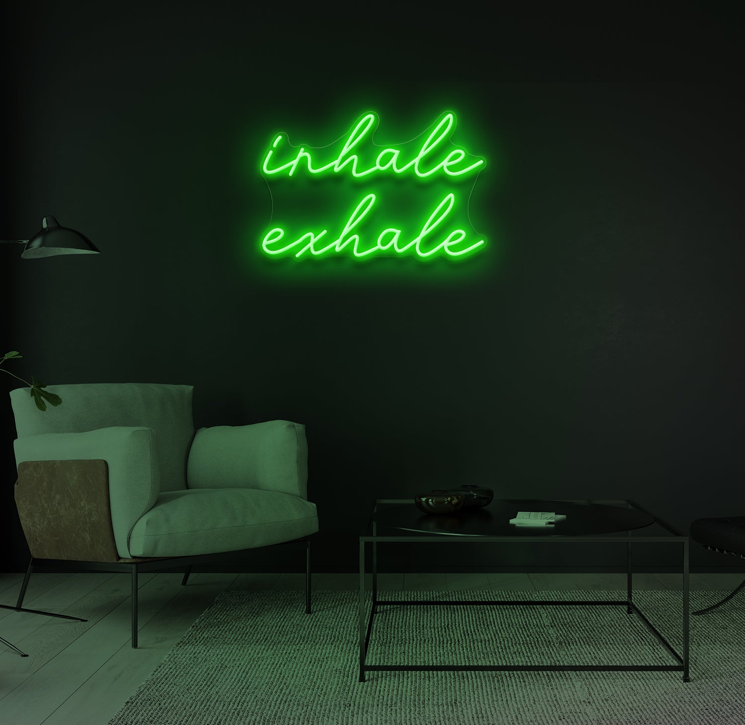 "inhale exhale" LED neonskilt