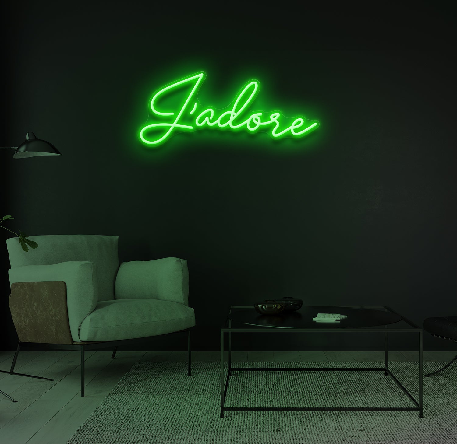 "J'adore" LED neonskilt