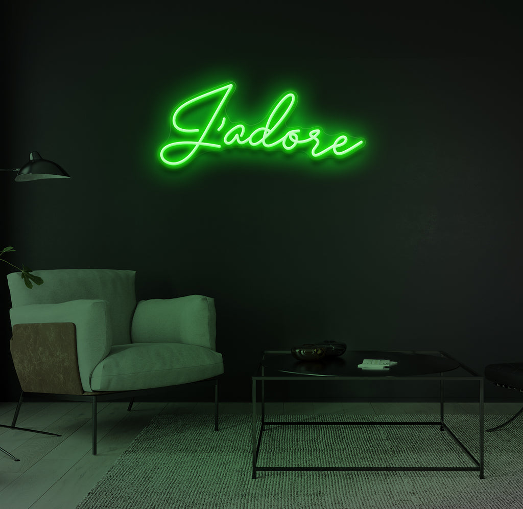 "J'adore" LED neonskilt