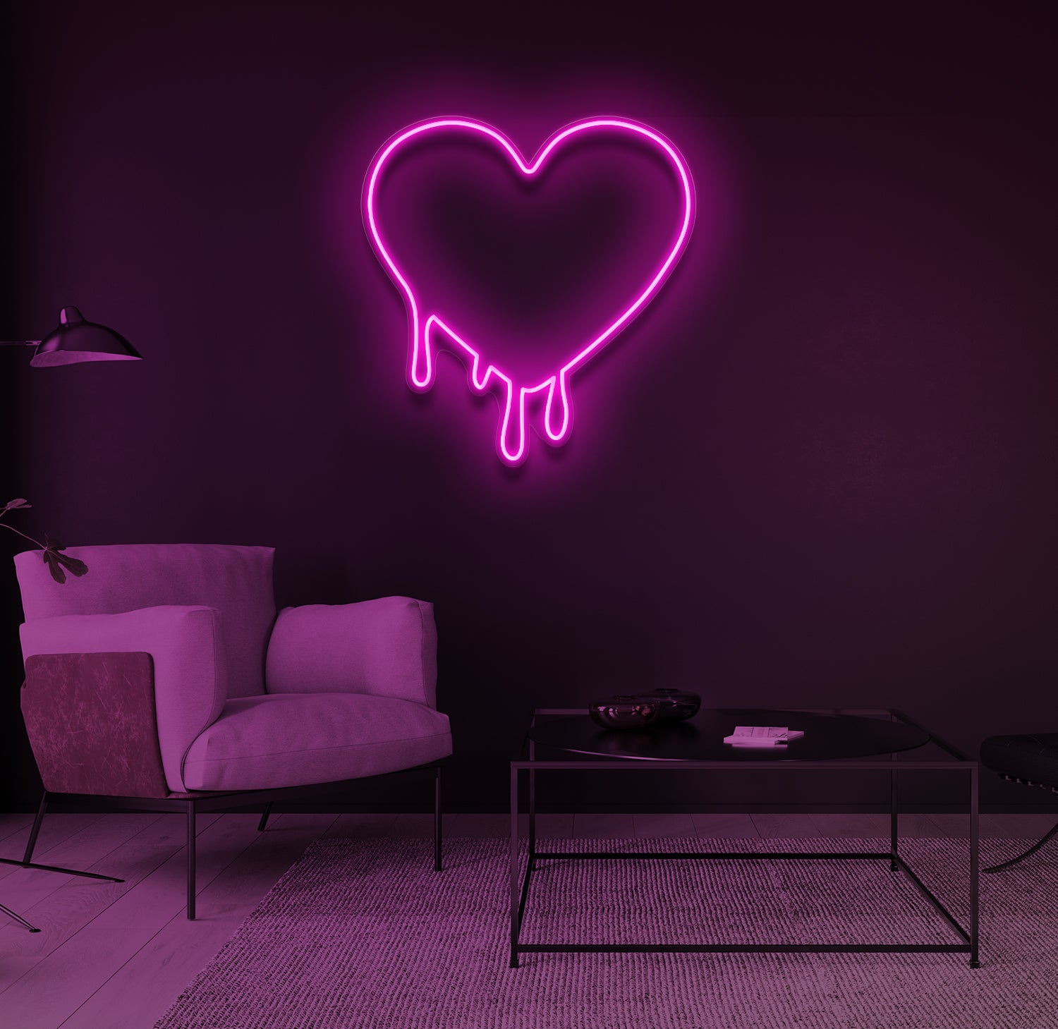 "Drippy Hjerte" LED neonskilt