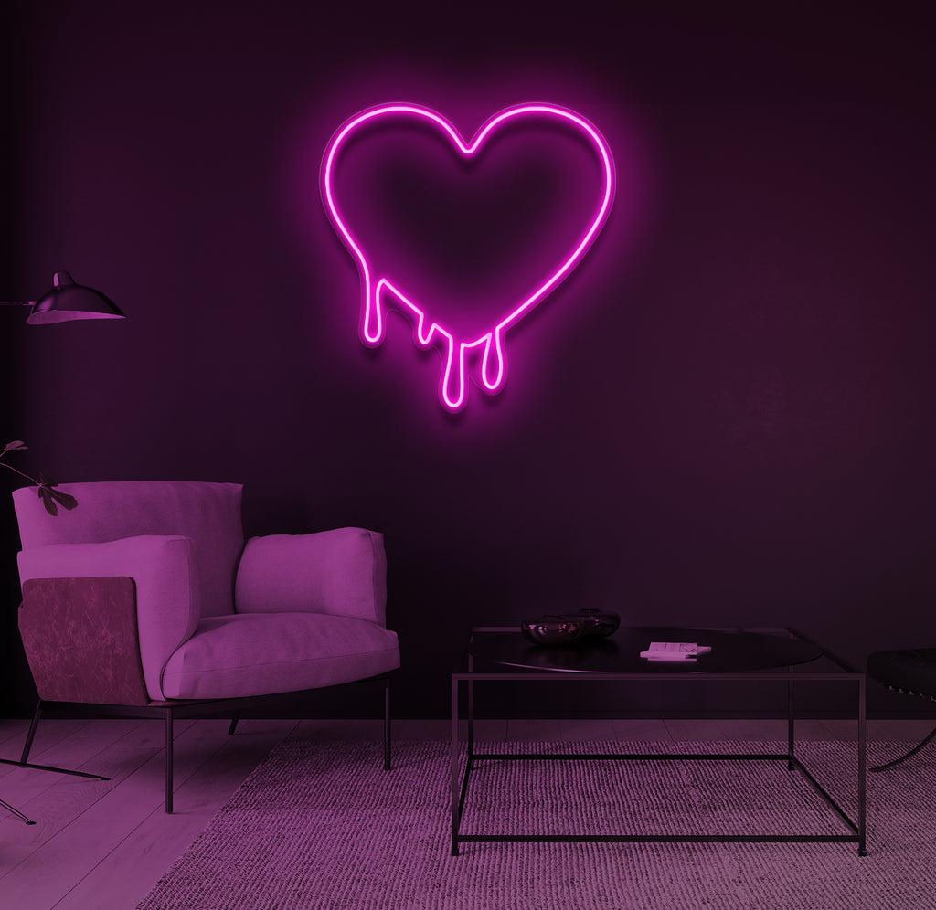 "Drippy Hjerte" LED neonskilt