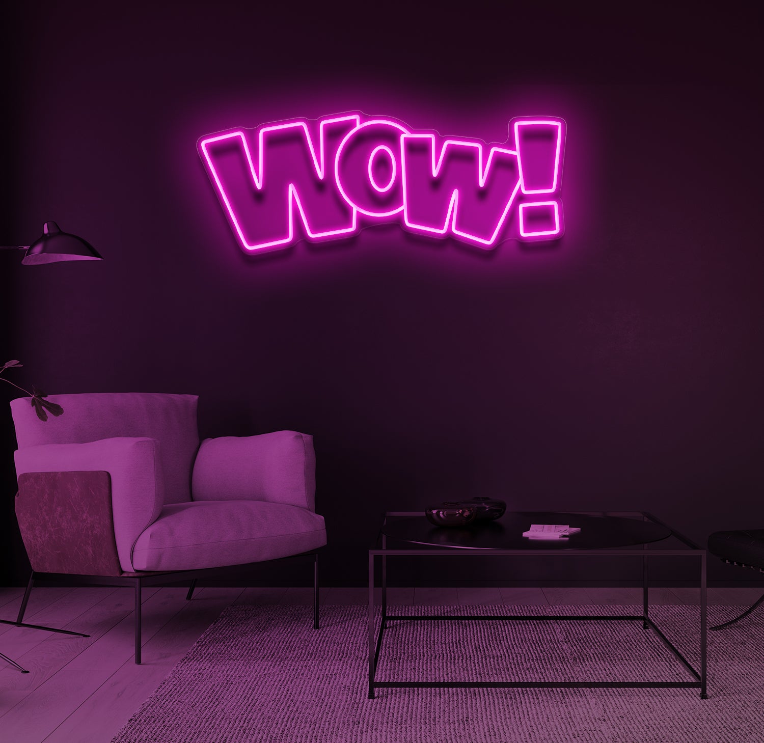 "WOW!" LED neonskilt