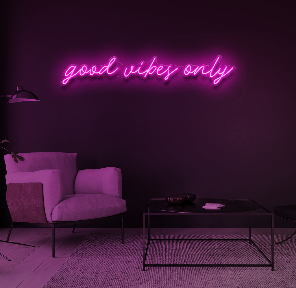 "good vibes only" LED neonskilt
