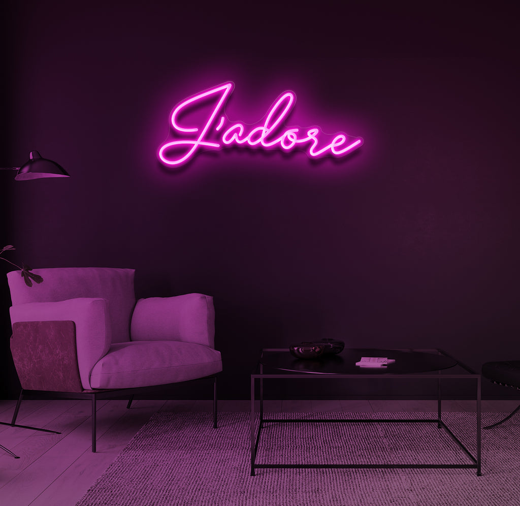"J'adore" LED neonskilt