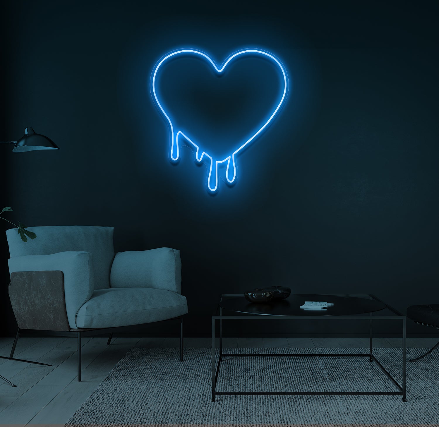 "Drippy Hjerte" LED neonskilt