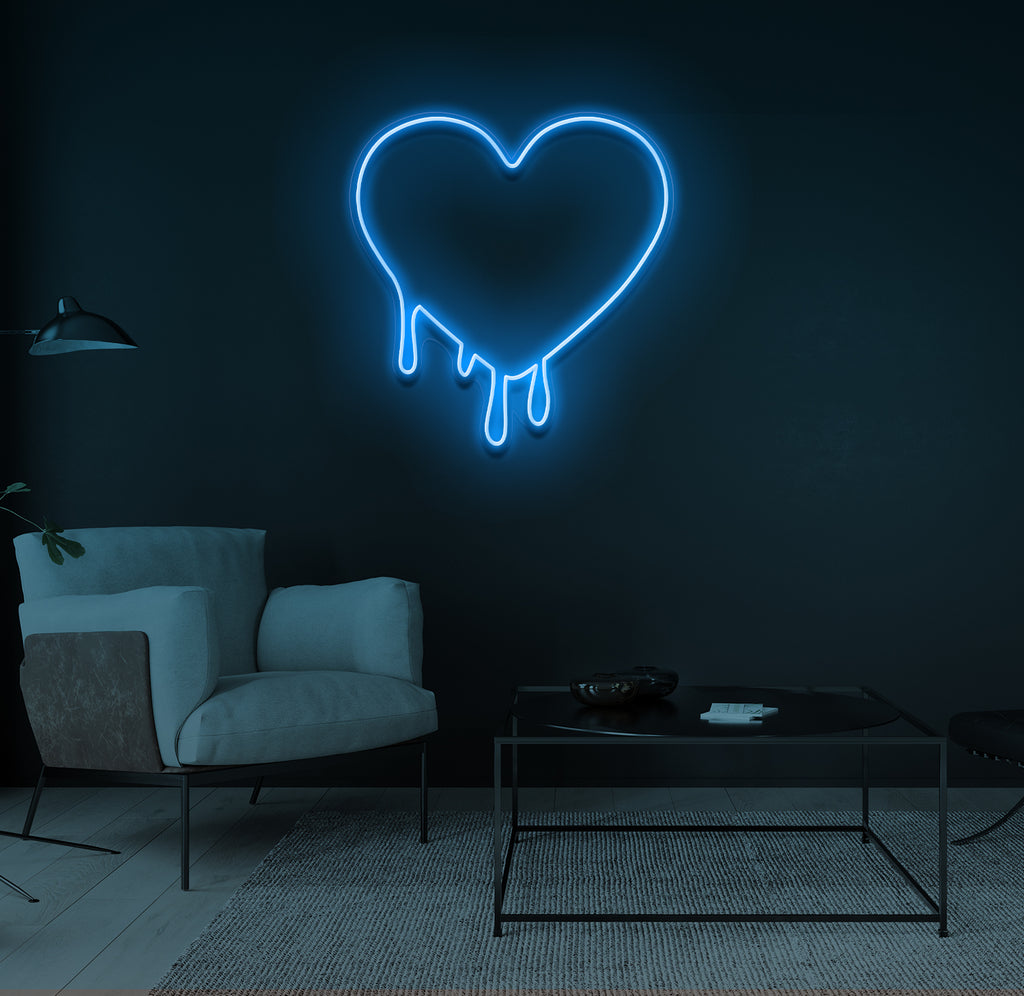"Drippy Hjerte" LED neonskilt