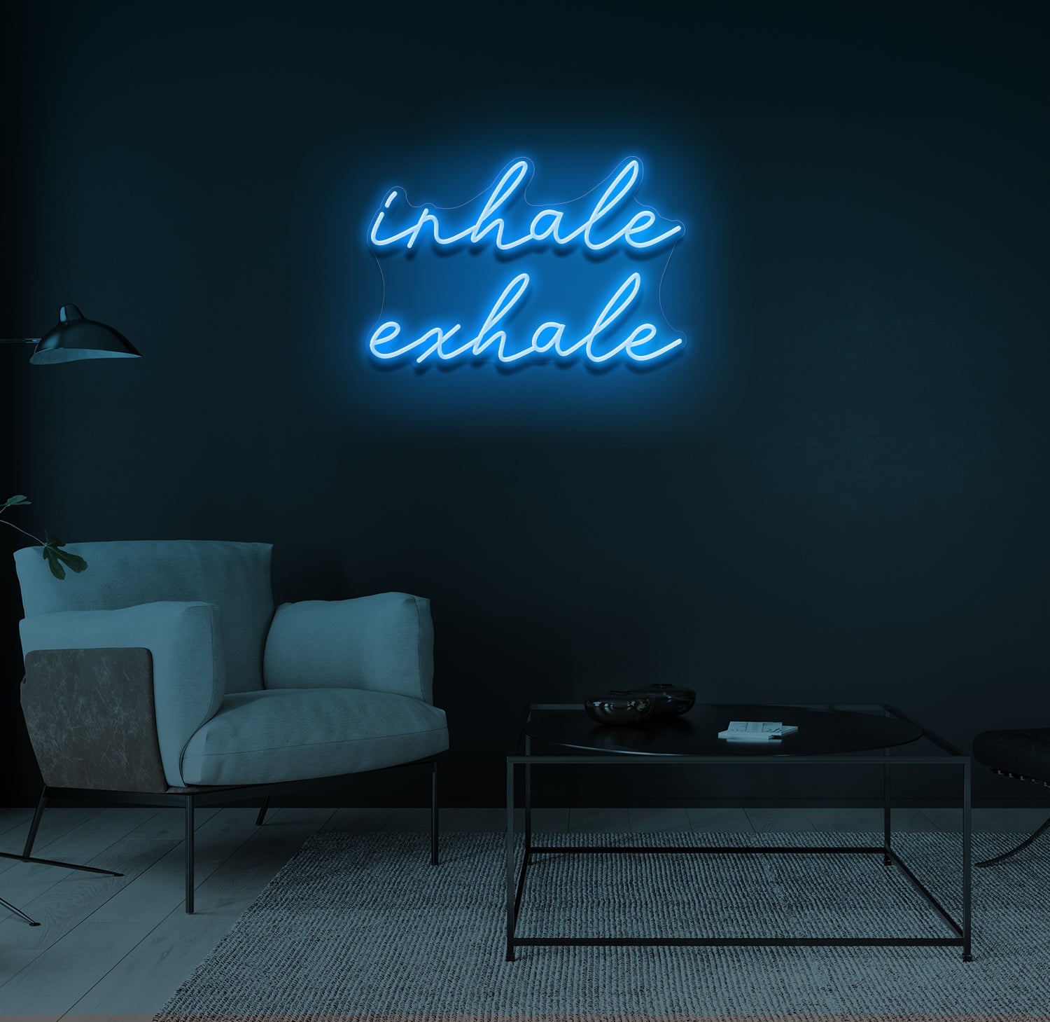 "inhale exhale" LED neonskilt