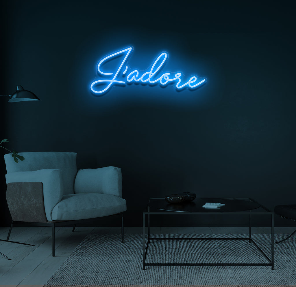 "J'adore" LED neonskilt