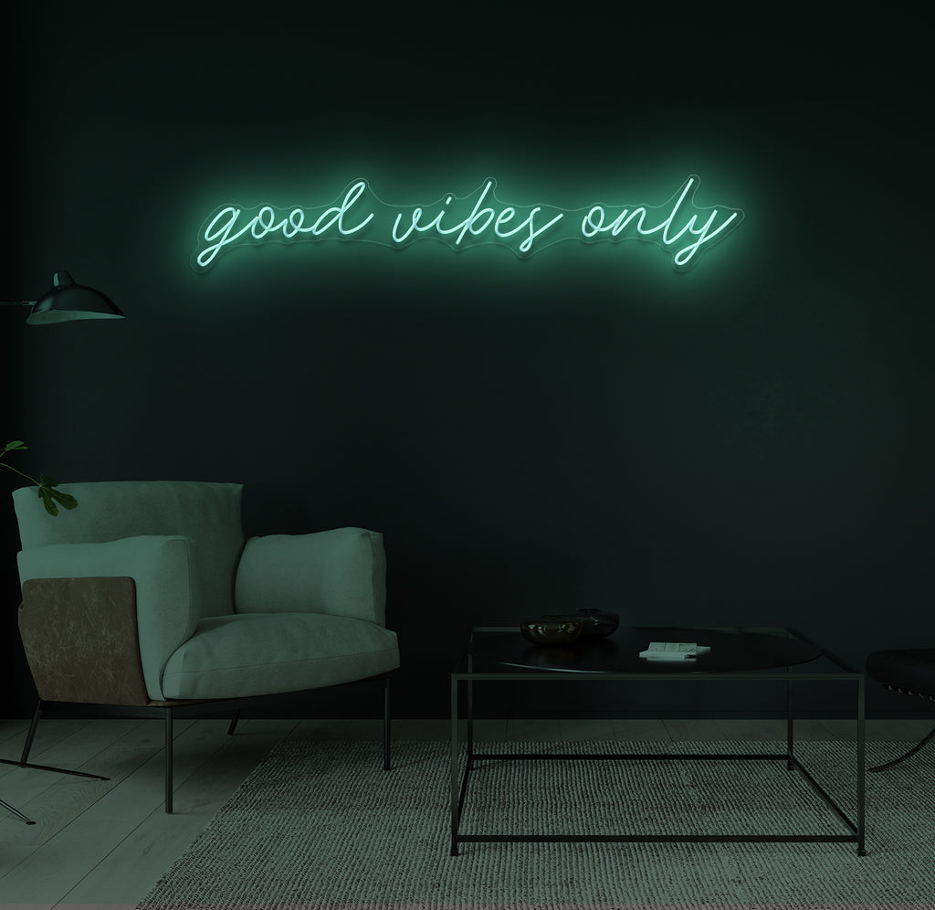 "good vibes only" LED neonskilt