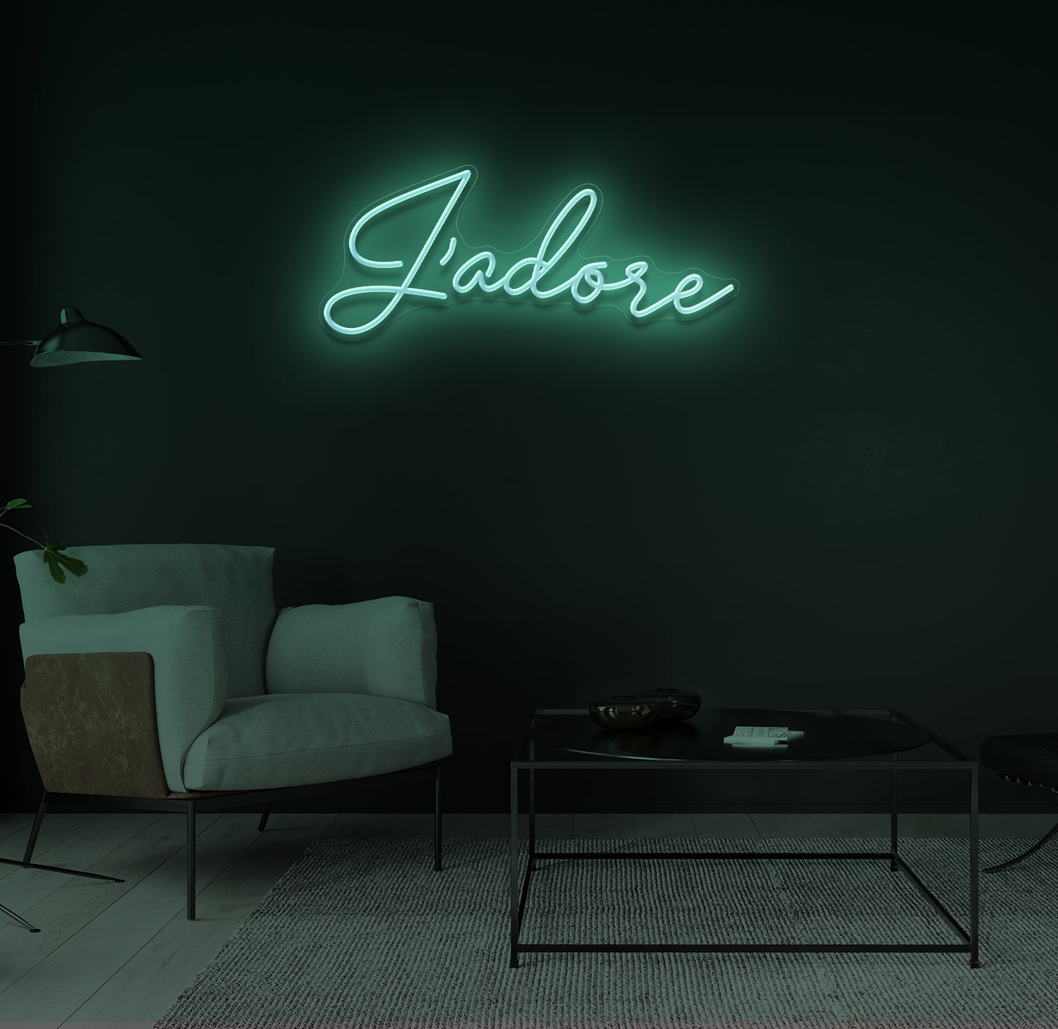 "J'adore" LED neonskilt