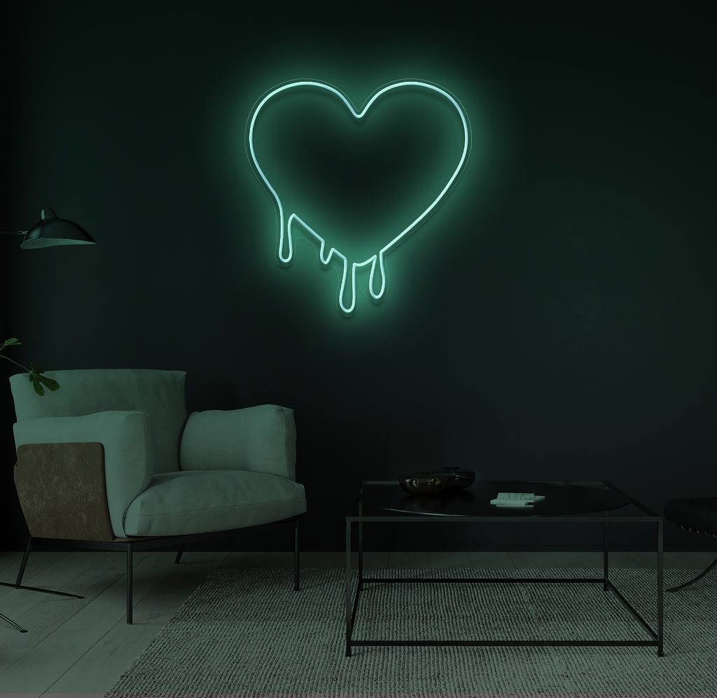 "Drippy Hjerte" LED neonskilt