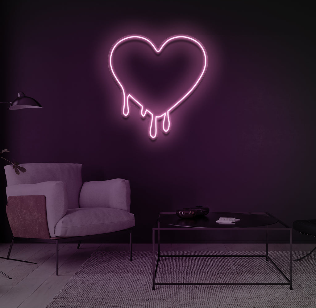 "Drippy Hjerte" LED neonskilt