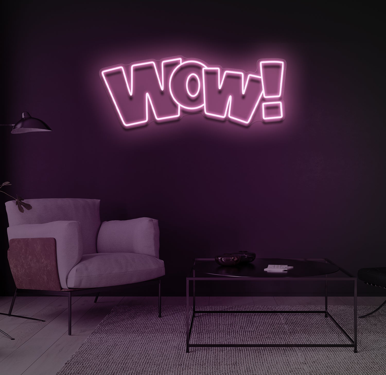 "WOW!" LED neonskilt