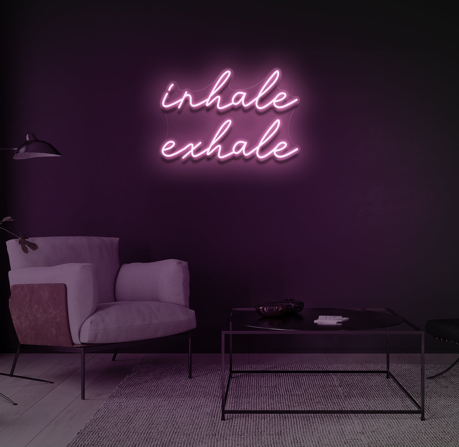 "inhale exhale" LED neonskilt