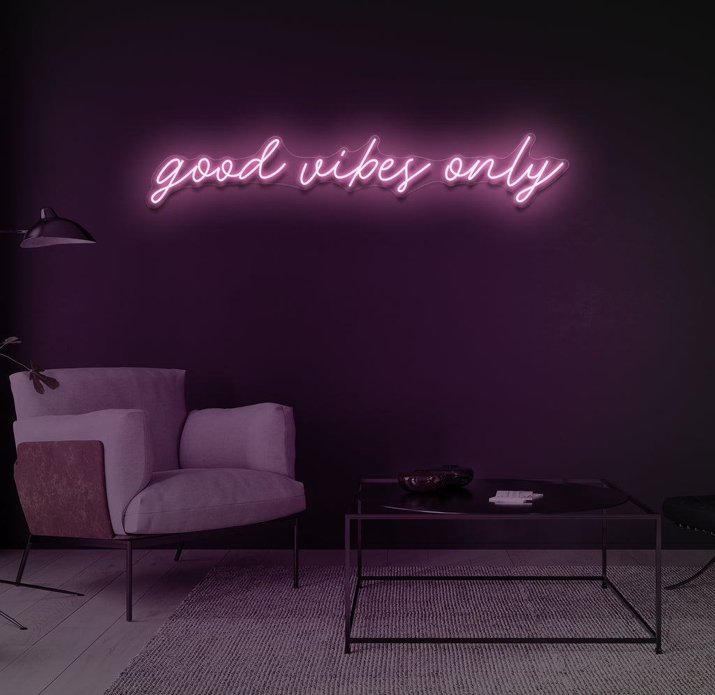 "good vibes only" LED neonskilt