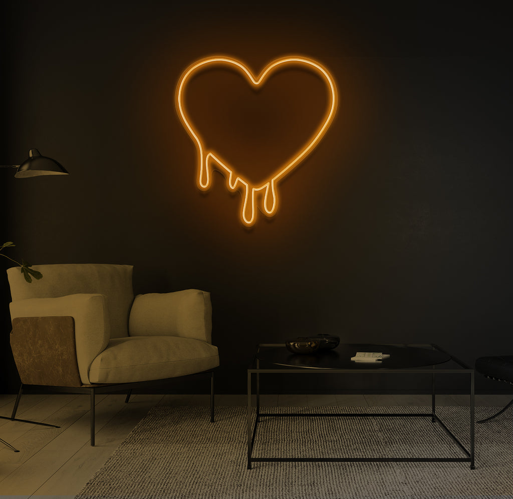 "Drippy Hjerte" LED neonskilt