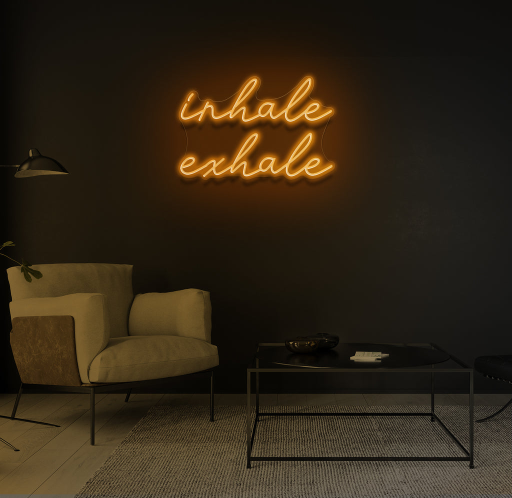 "inhale exhale" LED neonskilt