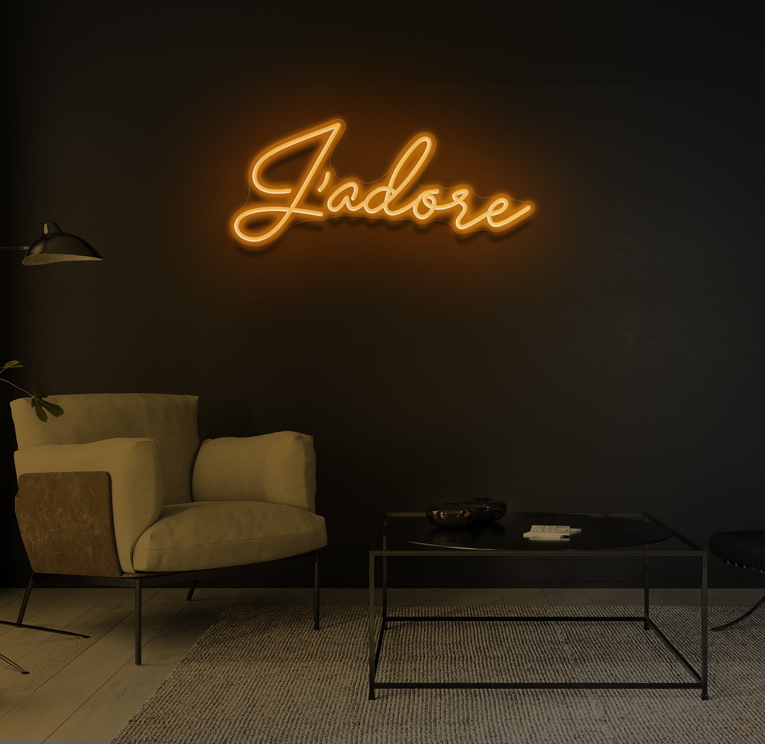 "J'adore" LED neonskilt