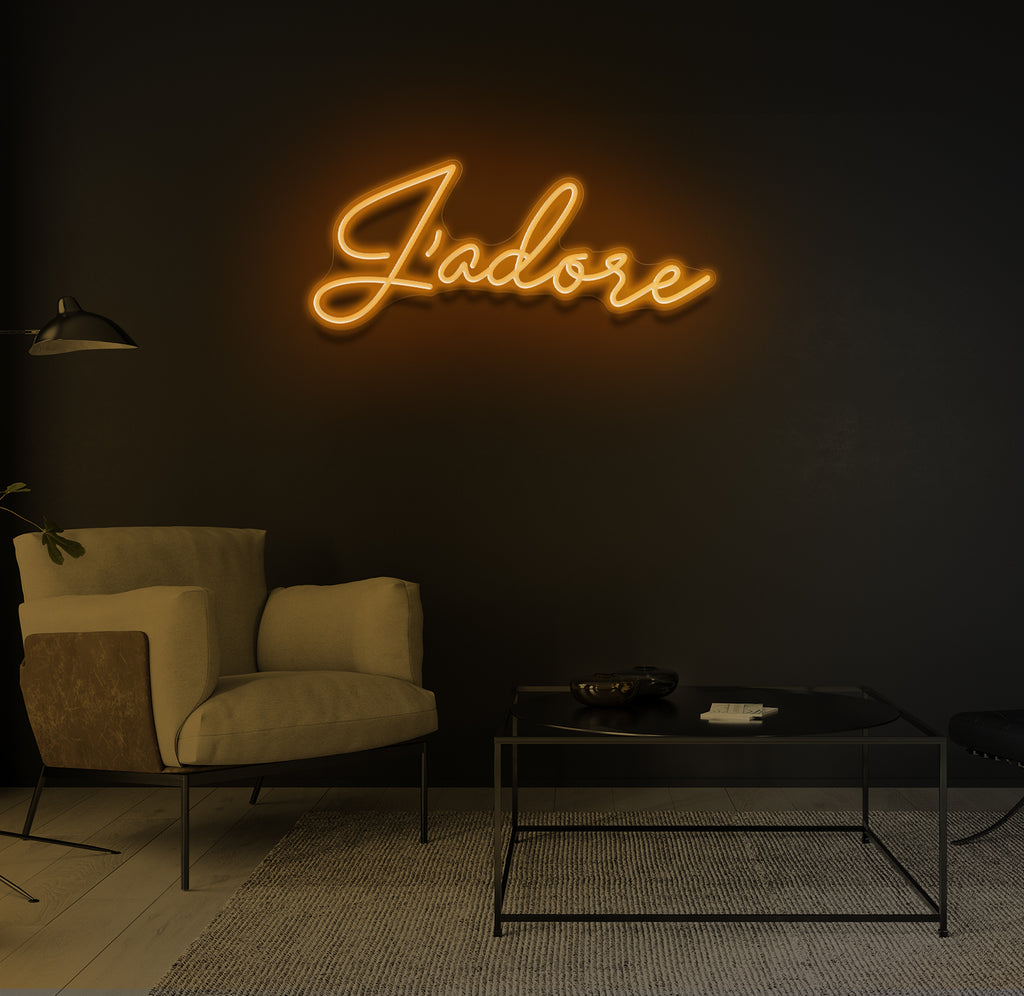 "J'adore" LED neonskilt