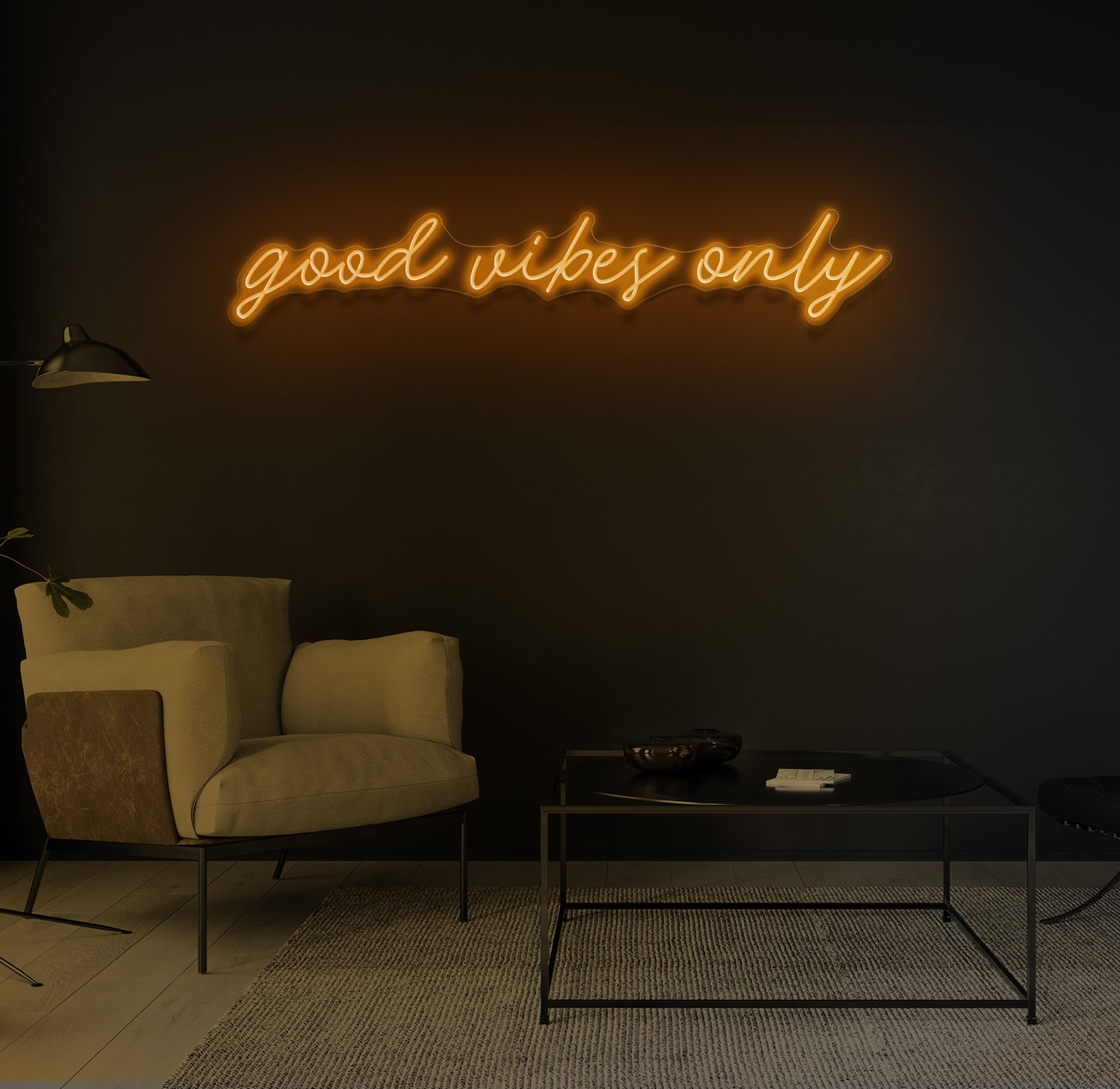 "good vibes only" LED neonskilt