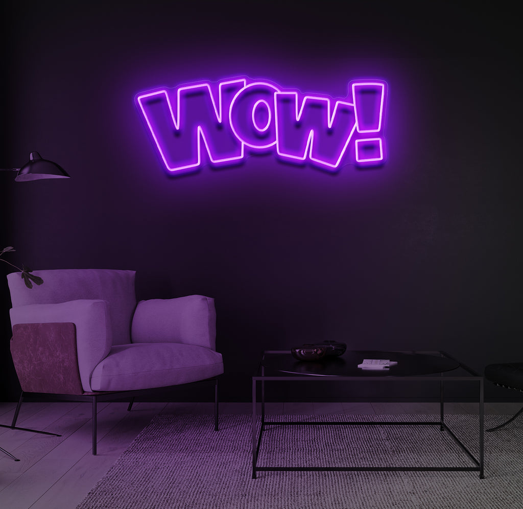 "WOW!" LED neonskilt