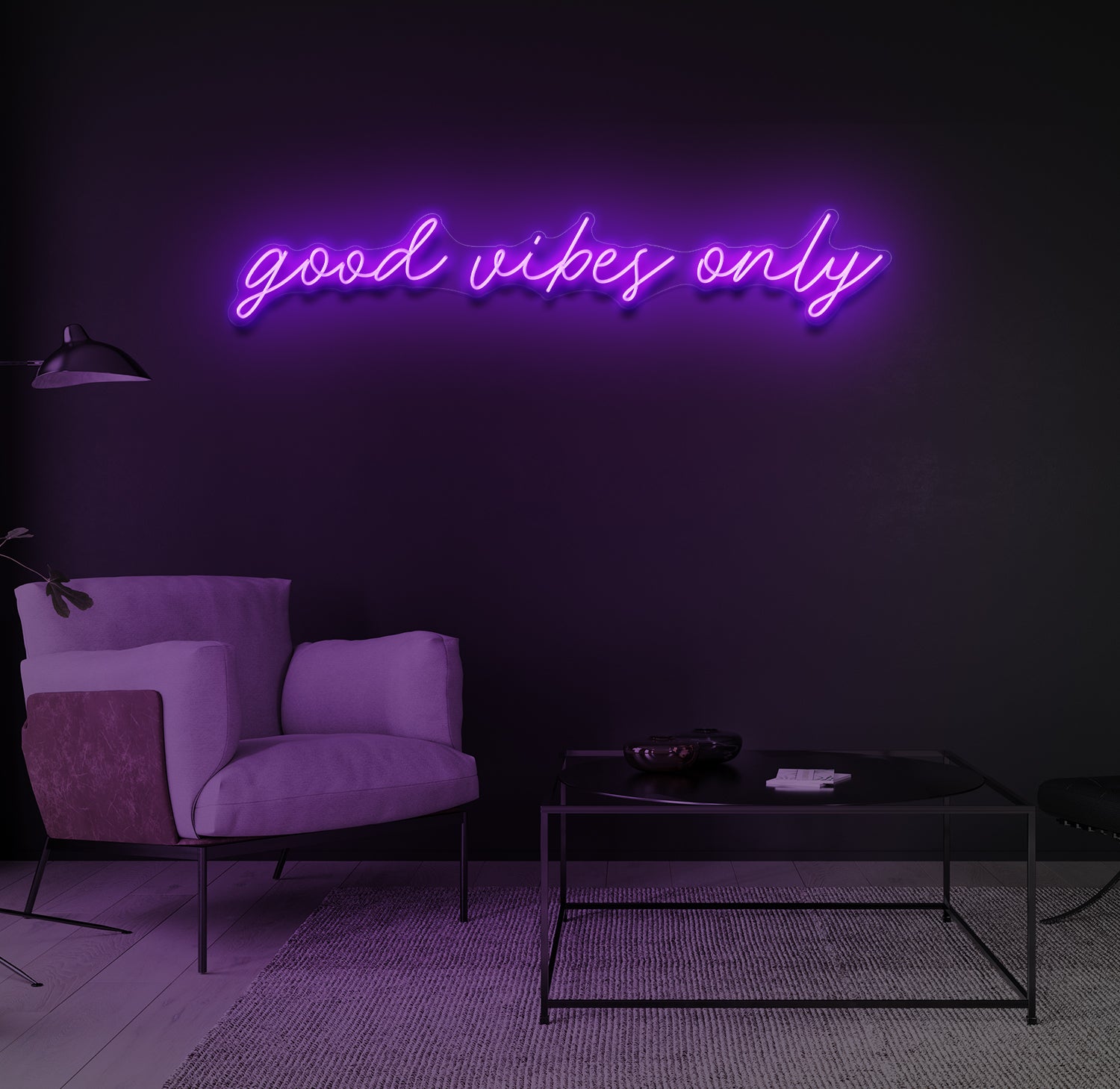 "good vibes only" LED neonskilt