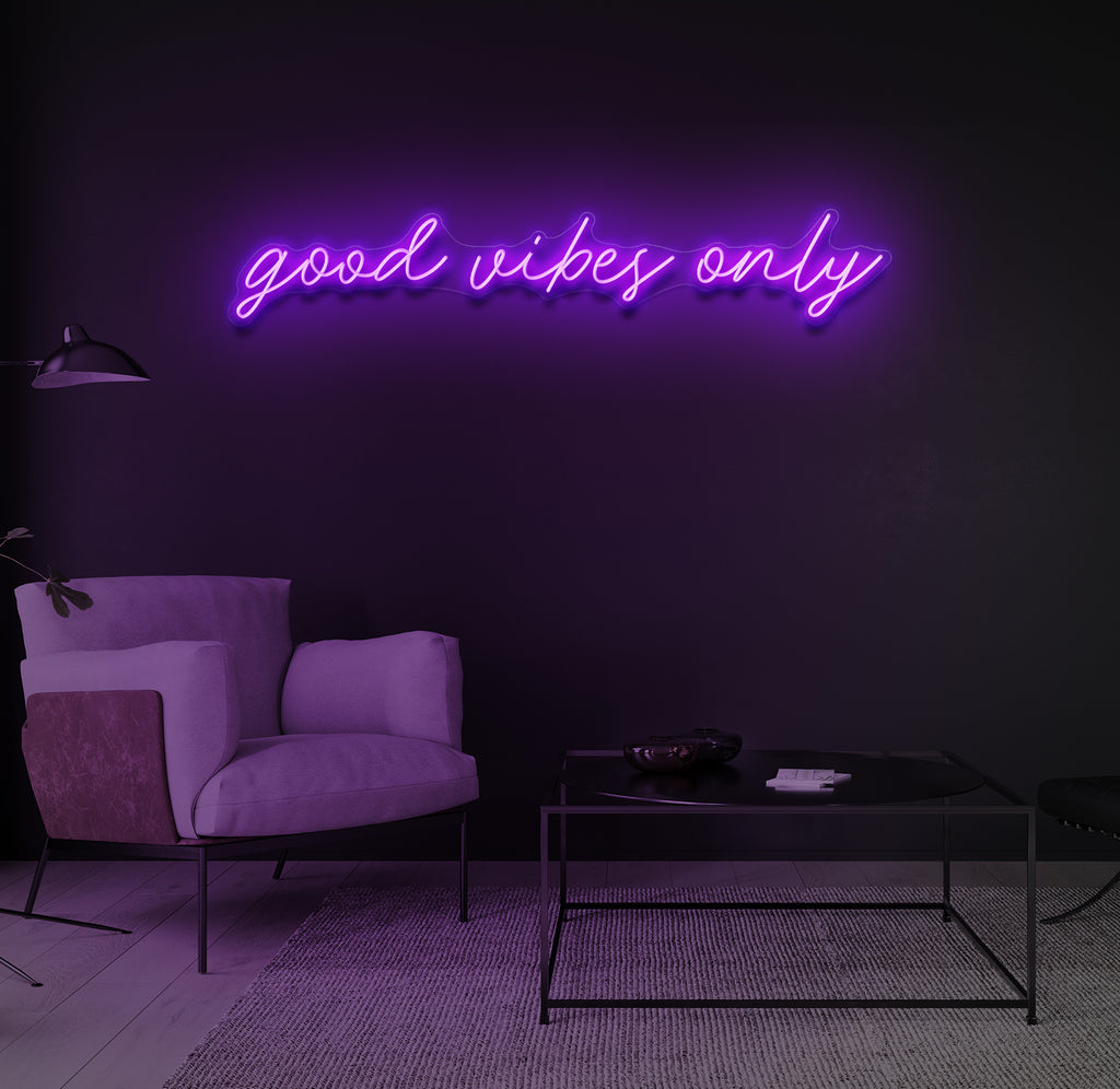 "good vibes only" LED neonskilt