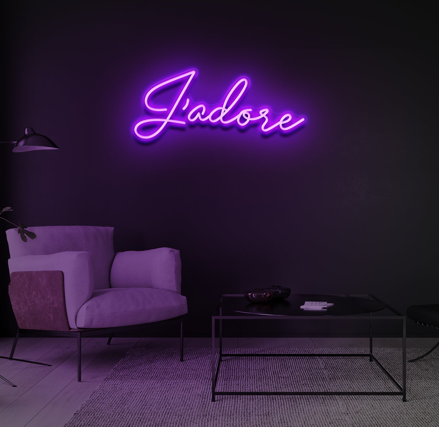 "J'adore" LED neonskilt