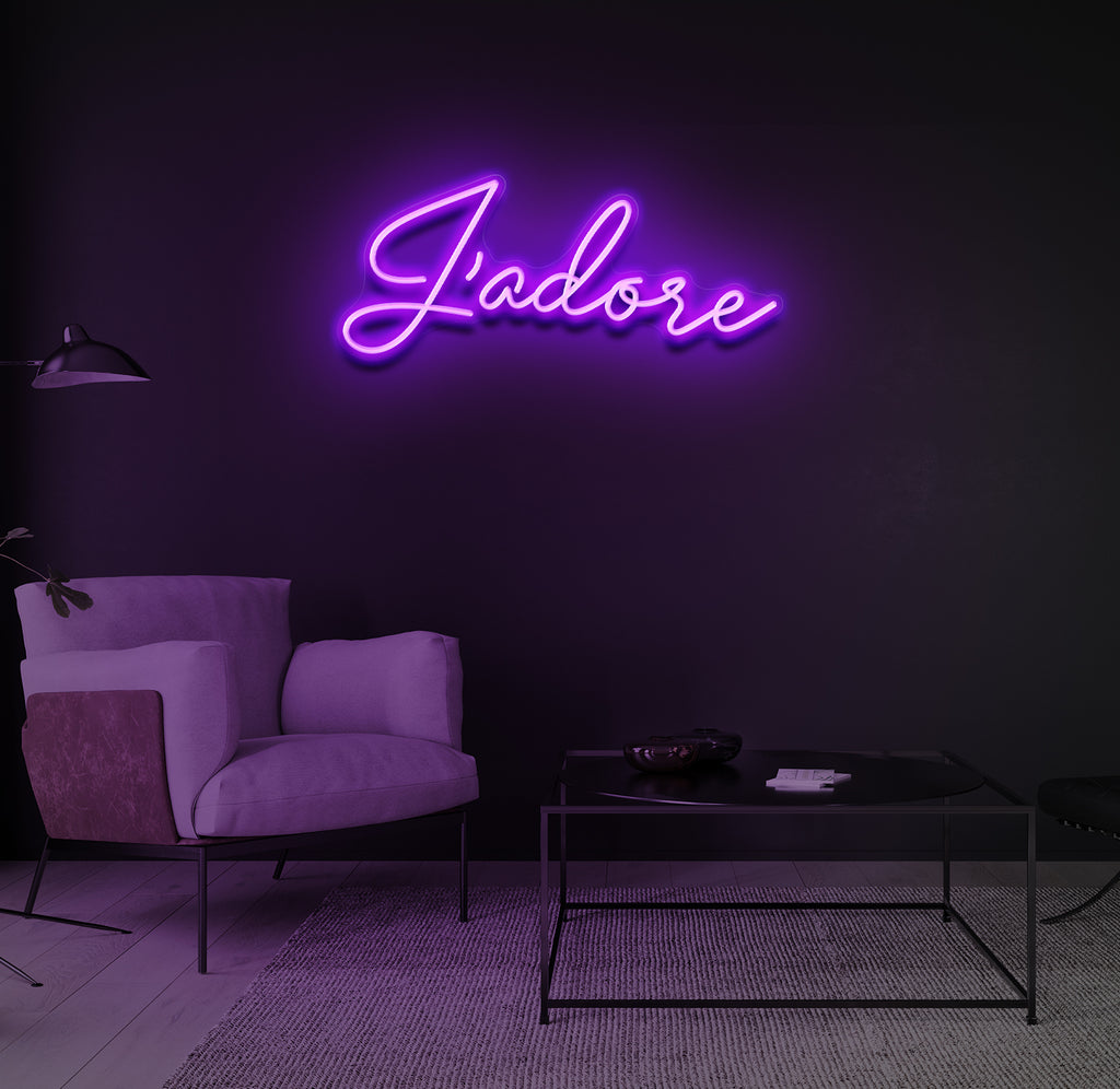 "J'adore" LED neonskilt