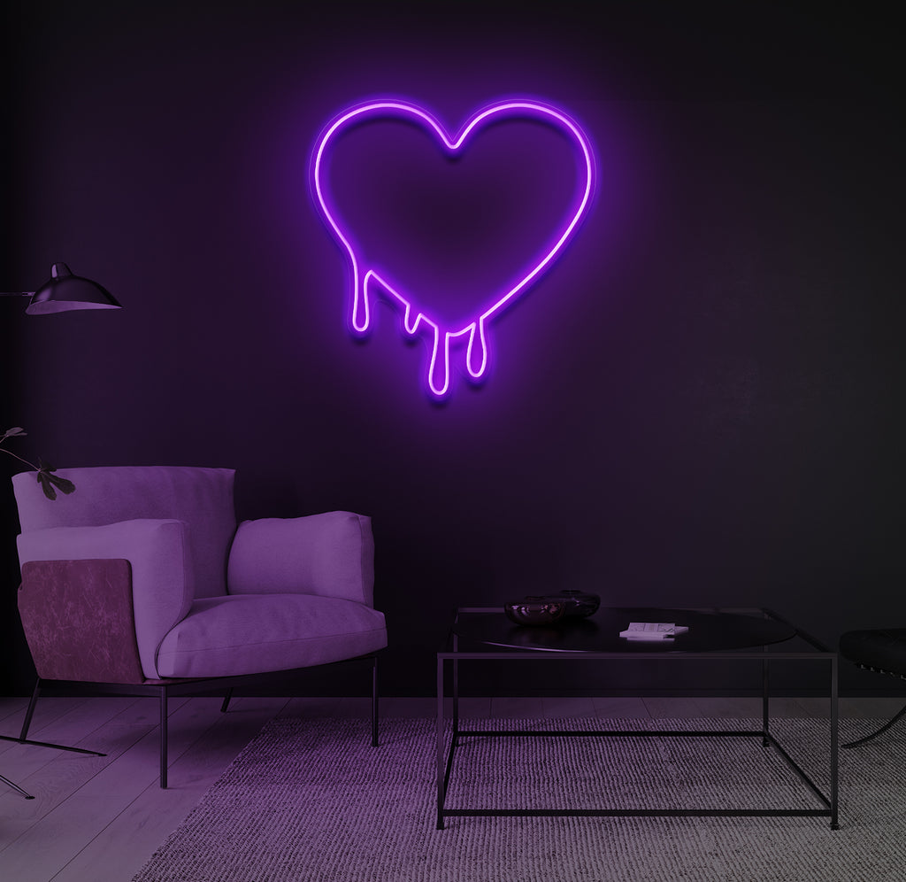 "Drippy Hjerte" LED neonskilt