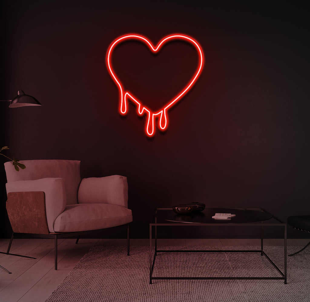 "Drippy Hjerte" LED neonskilt