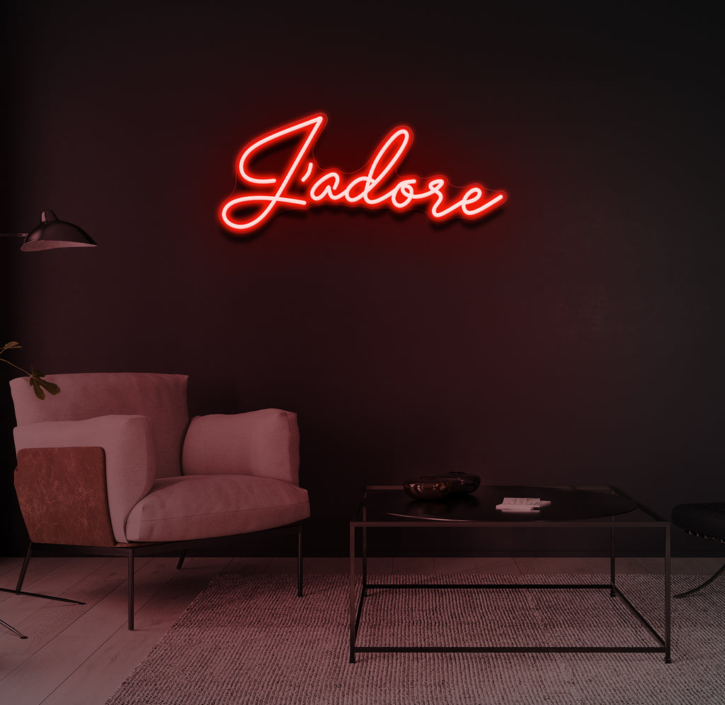 "J'adore" LED neonskilt