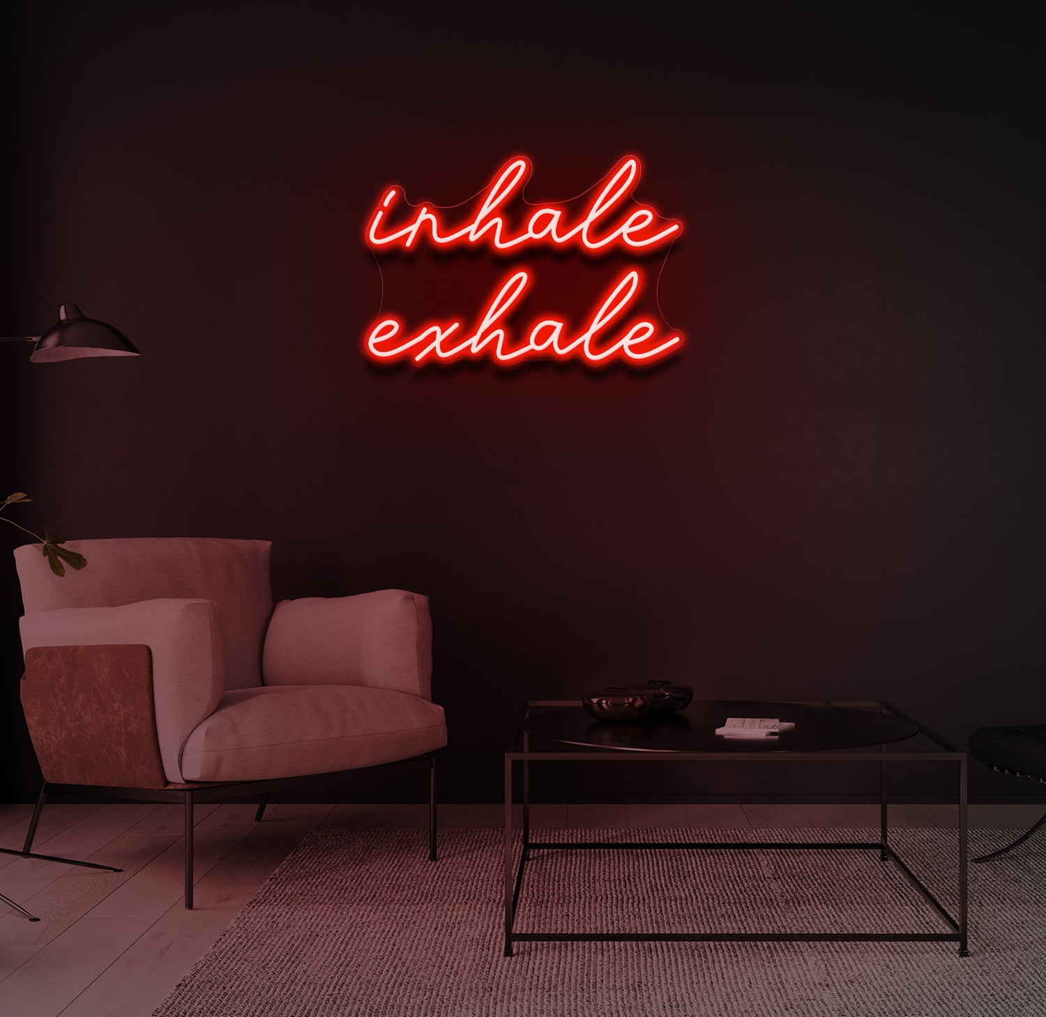 "inhale exhale" LED neonskilt