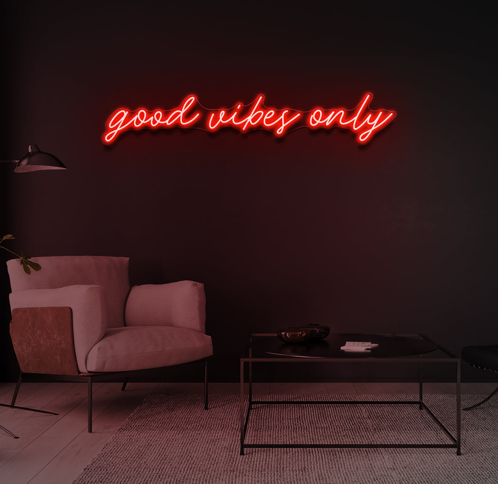 "good vibes only" LED neonskilt