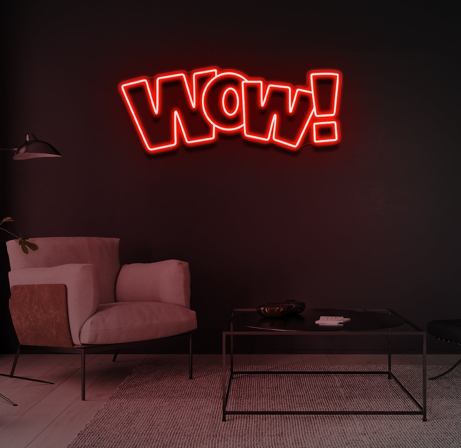 "WOW!" LED neonskilt