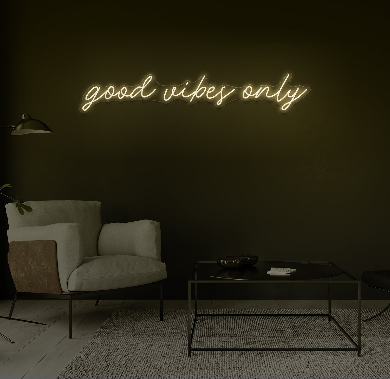 "good vibes only" LED neonskilt