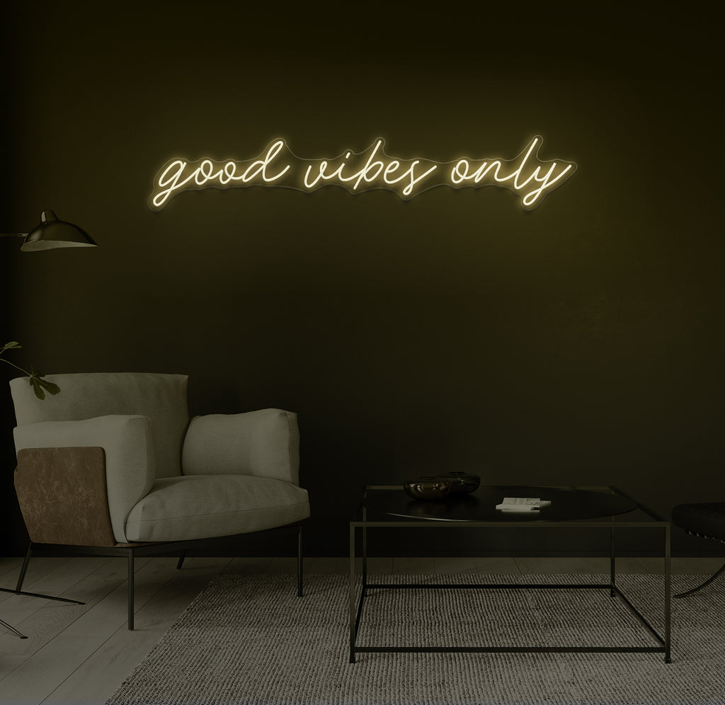 "good vibes only" LED neonskilt