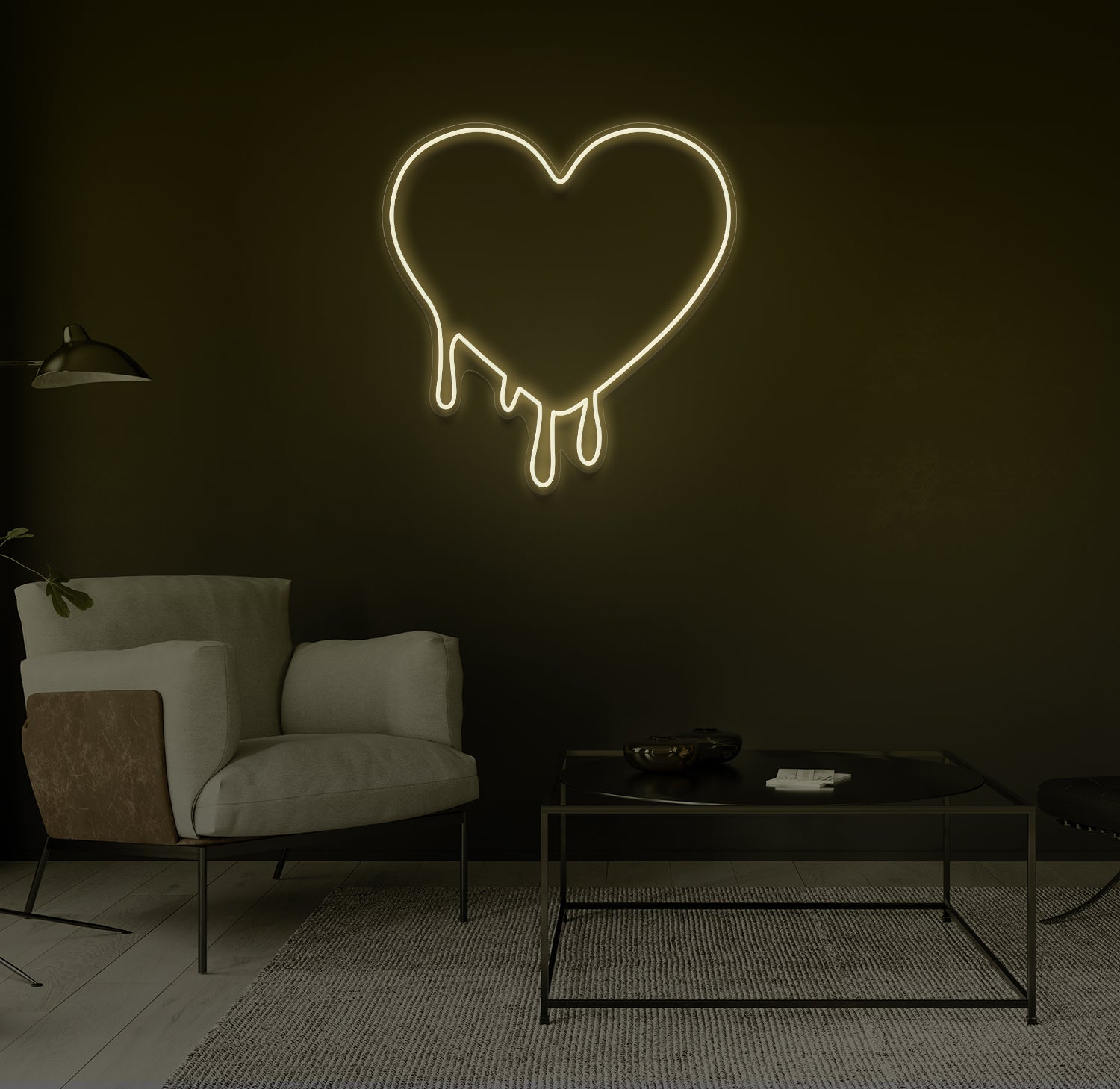 "Drippy Hjerte" LED neonskilt