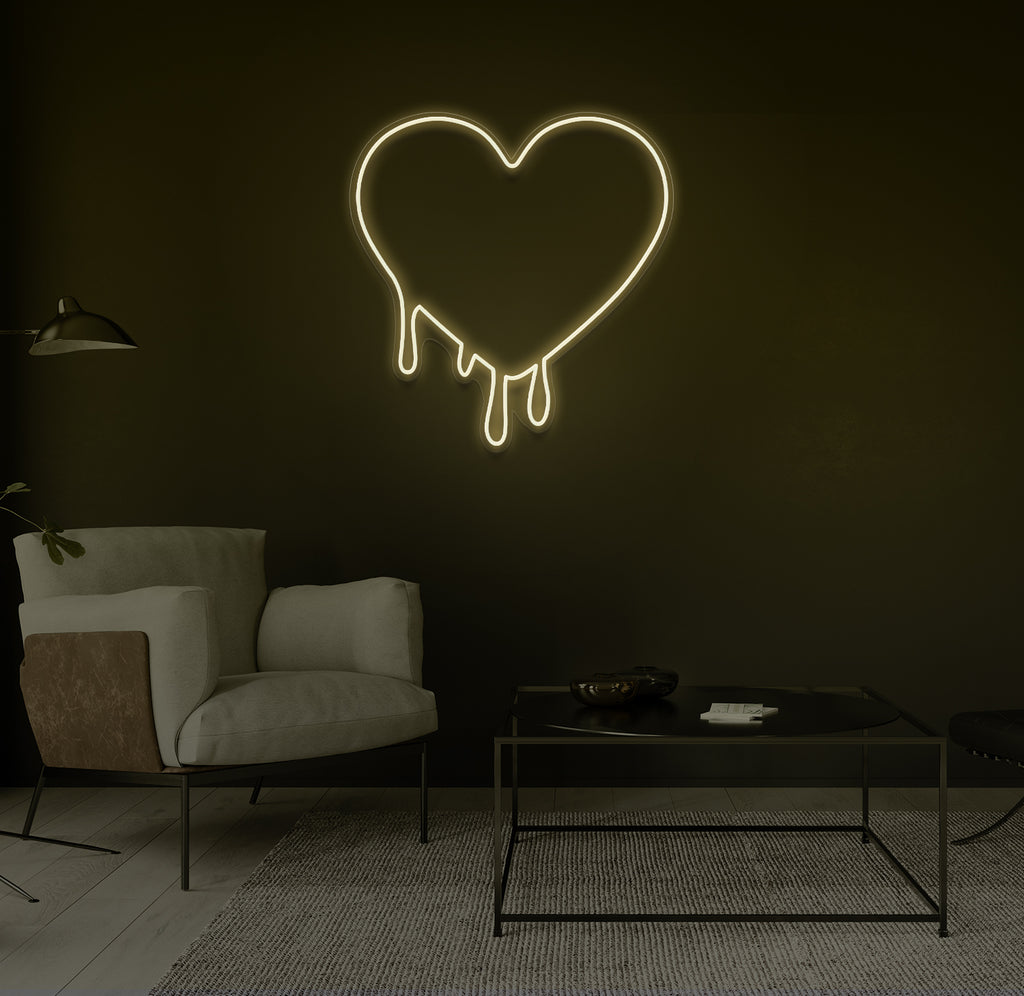 "Drippy Hjerte" LED neonskilt