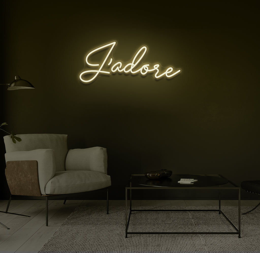 "J'adore" LED neonskilt
