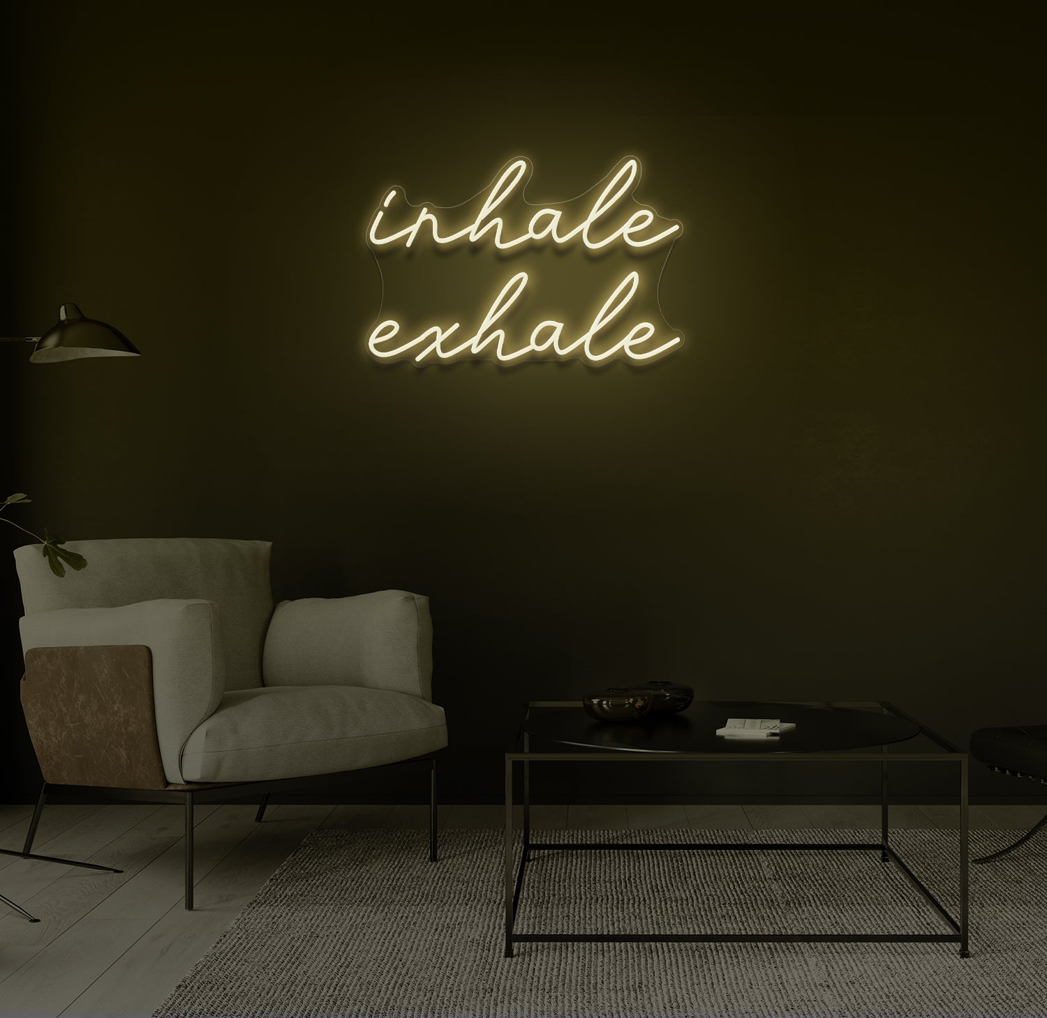 "inhale exhale" LED neonskilt