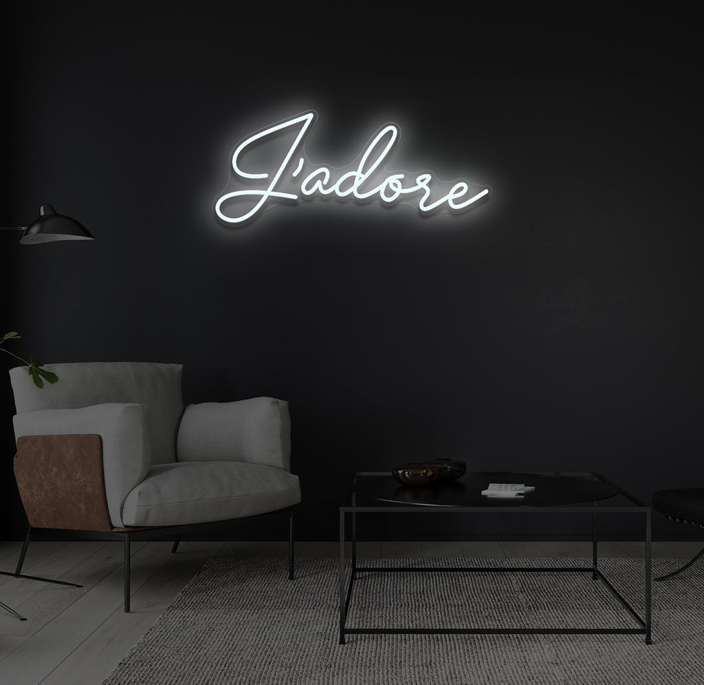 "J'adore" LED neonskilt