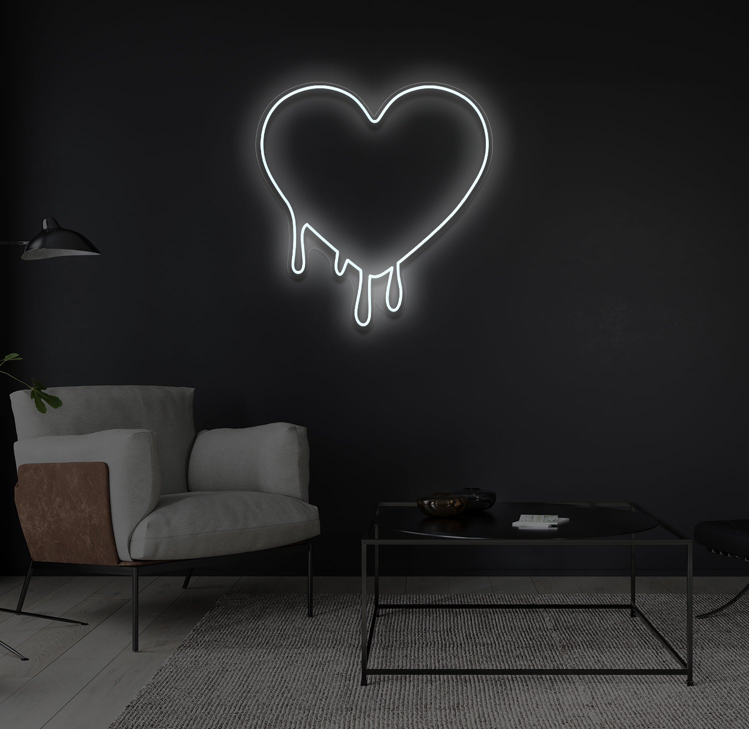 "Drippy Hjerte" LED neonskilt