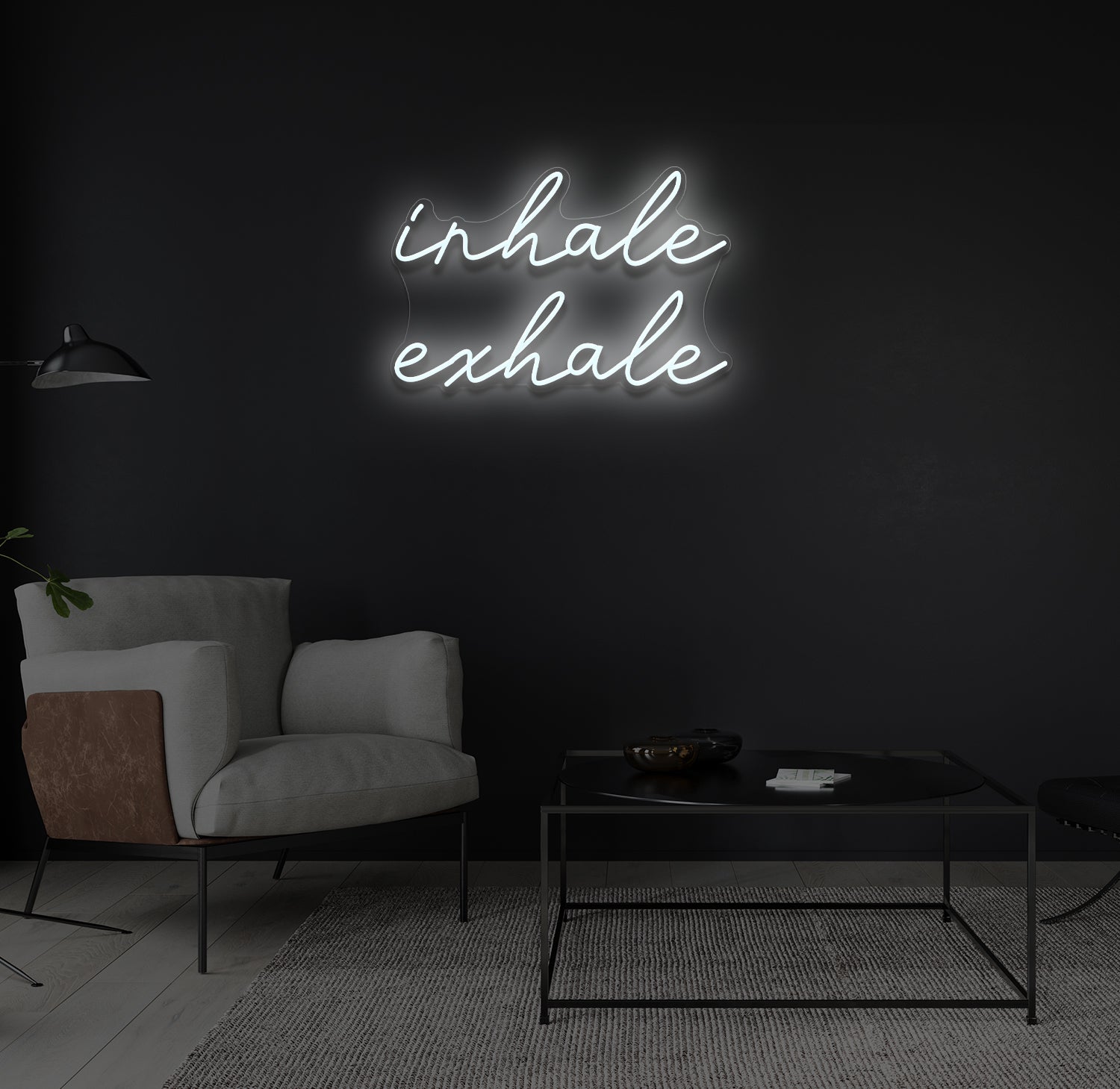"inhale exhale" LED neonskilt