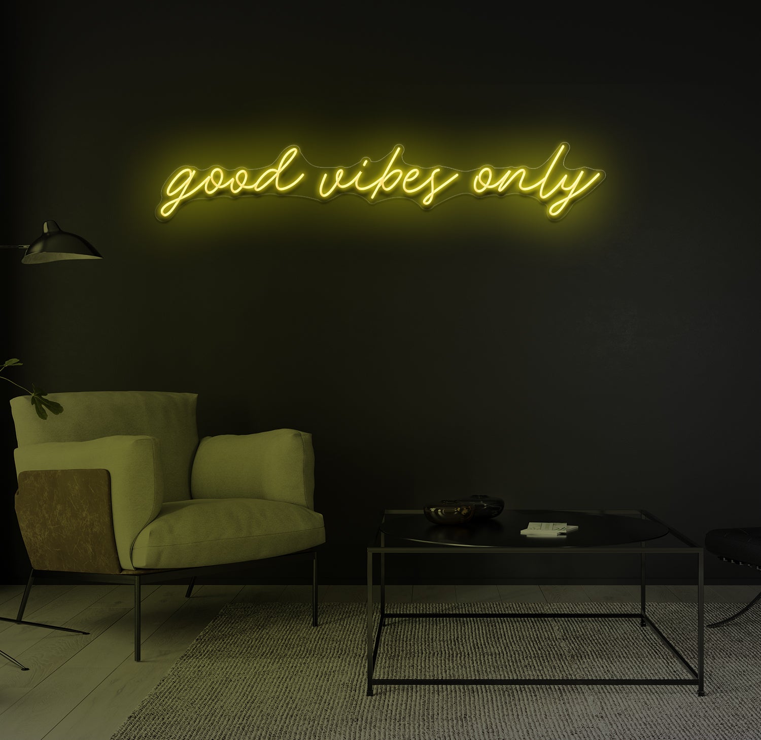 "good vibes only" LED neonskilt