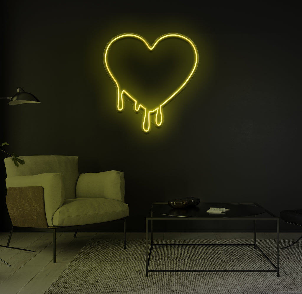"Drippy Hjerte" LED neonskilt